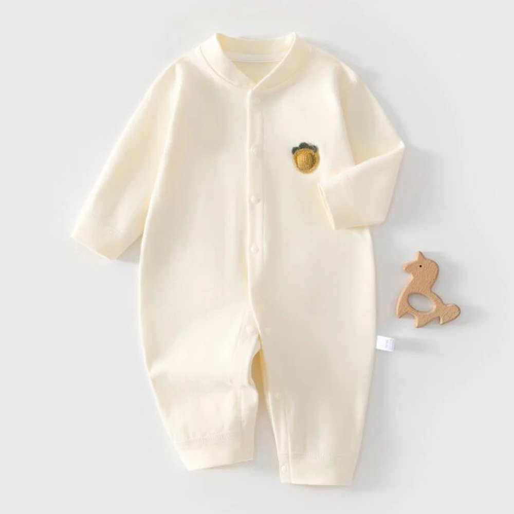 Baby Girl Jumpsuit Long Sleeve Cotton Solid Color Newborn Clothes Spring Autumn New Arrival Infant Baby Boy Romper