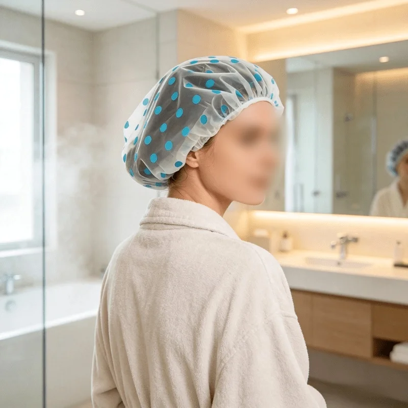 Shower cap, women's hair cap, adjustable elastic printed shower cap, suitable for showering, makeup and other uses