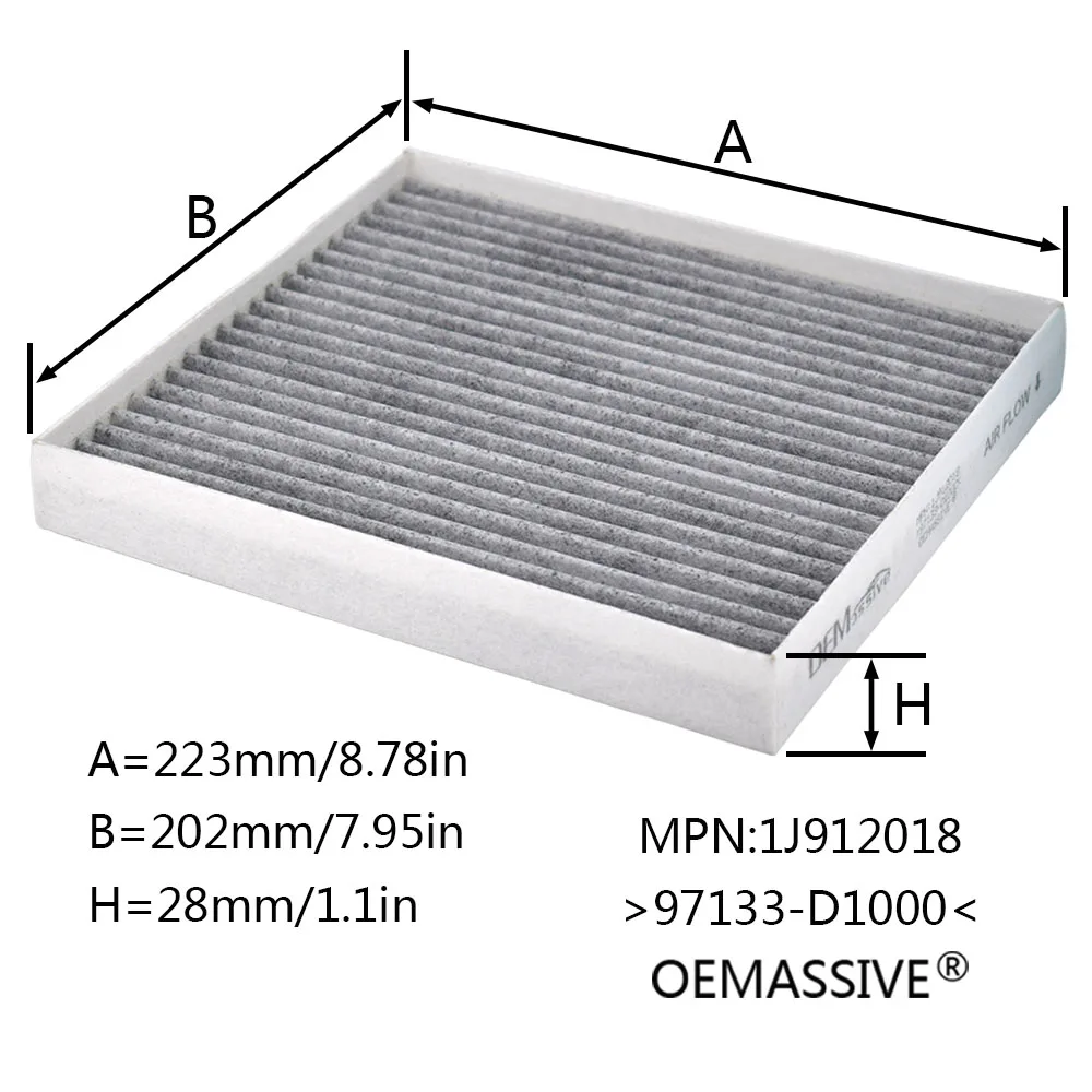 2x Car Pollen Cabin Air Conditioning Filter Activated Carbon For Hyundai Creta IX25 Tucson Kia Rio Sportage 2016 2017 2018 2019