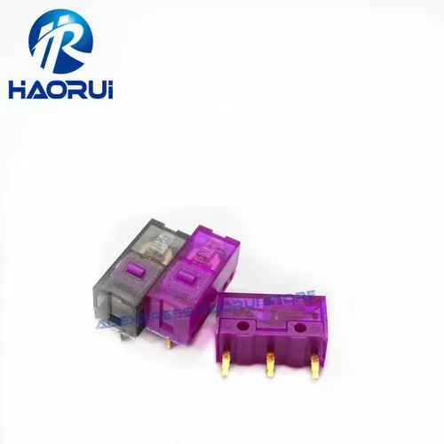 Kailong-microinterruptor a prueba de polvo, 2 piezas, color negro, transparente, morado y dorado, vida útil de 100/150 millones