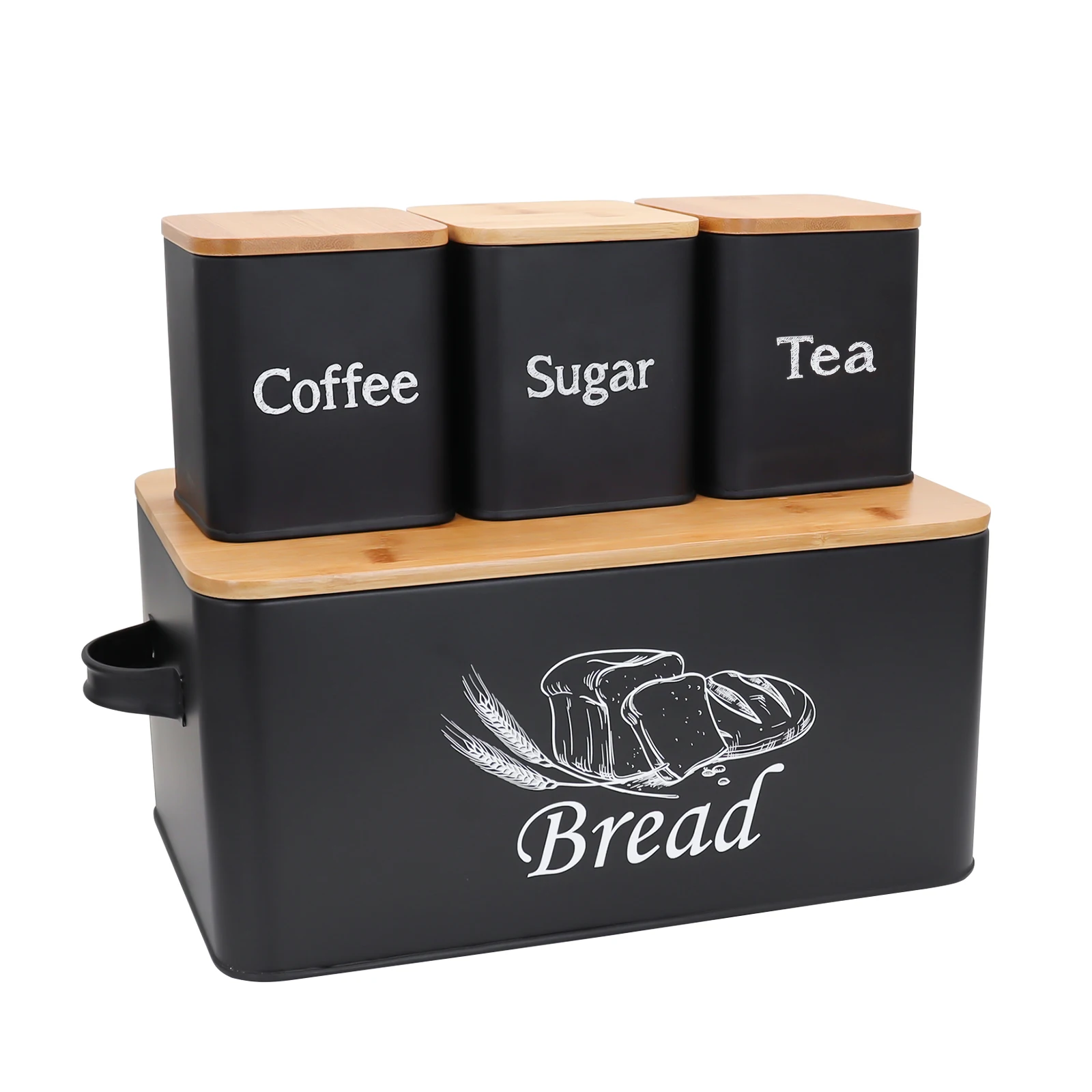 Bread Food Storage Containers Box with Handle and Bamboo Lid  for Meal Prep, Leftovers, Baking, Cooking & Lunch