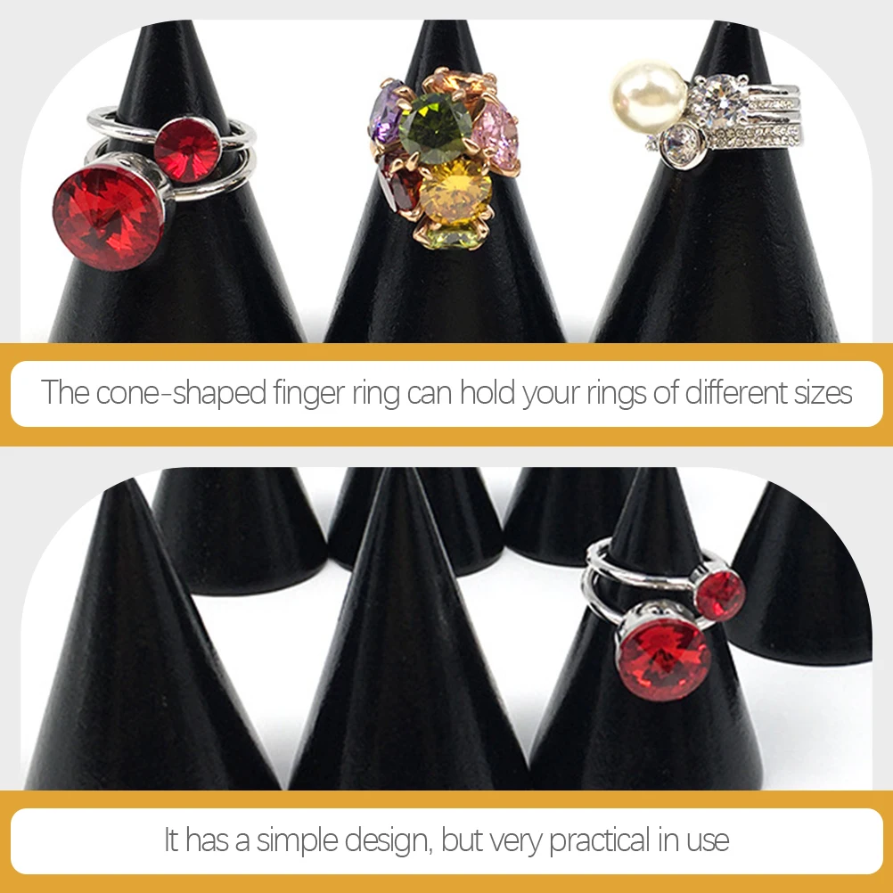 

2Pcs Wood Ring Display St Desktop Jewelry ganizer Simple Cone Holder for Home Store Watch Displays Storage Solutions