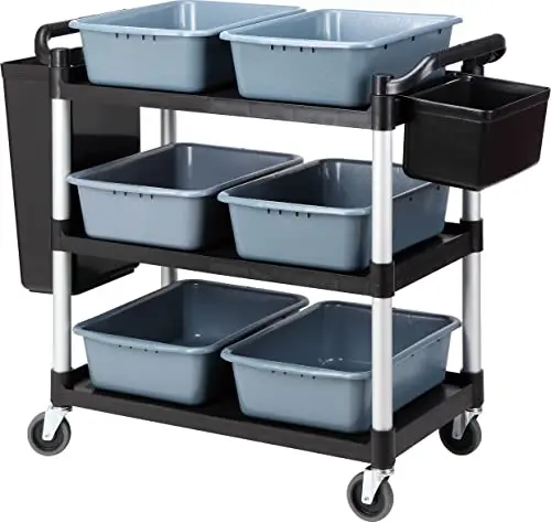 Storage Cart 3 Tier Heavy Duty Commercial Grade Utility Cart,Dish Cart for Restaurant,Multi-Function Mobile Shelving