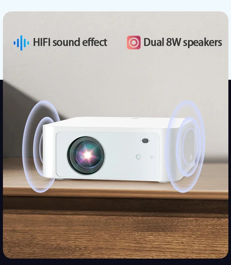2025 Y3 WiFi Outdoor Portable Android Projector Supports 4K HD 1080P for Home Theater Cinema Parties