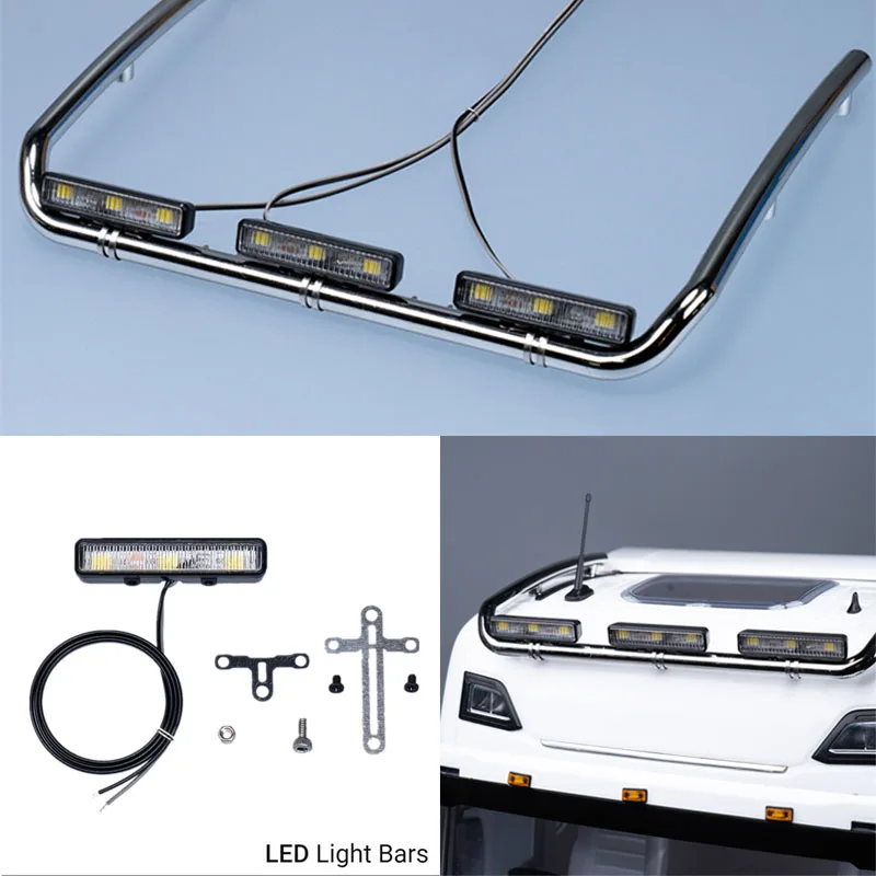 

Rectangular Spotlight Car Roof LED Light for 1/14 Tamiya RC Truck Trailer Tipper Scania 770s Benz Actros Volvo MAN LESU DIY Part