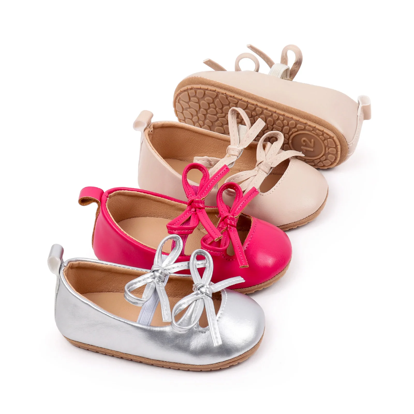 

Blotona Baby Girls Princess Shoes, Elegant Bows Soft Non-slip Bottom First Walker Shoes Toddler Shoes