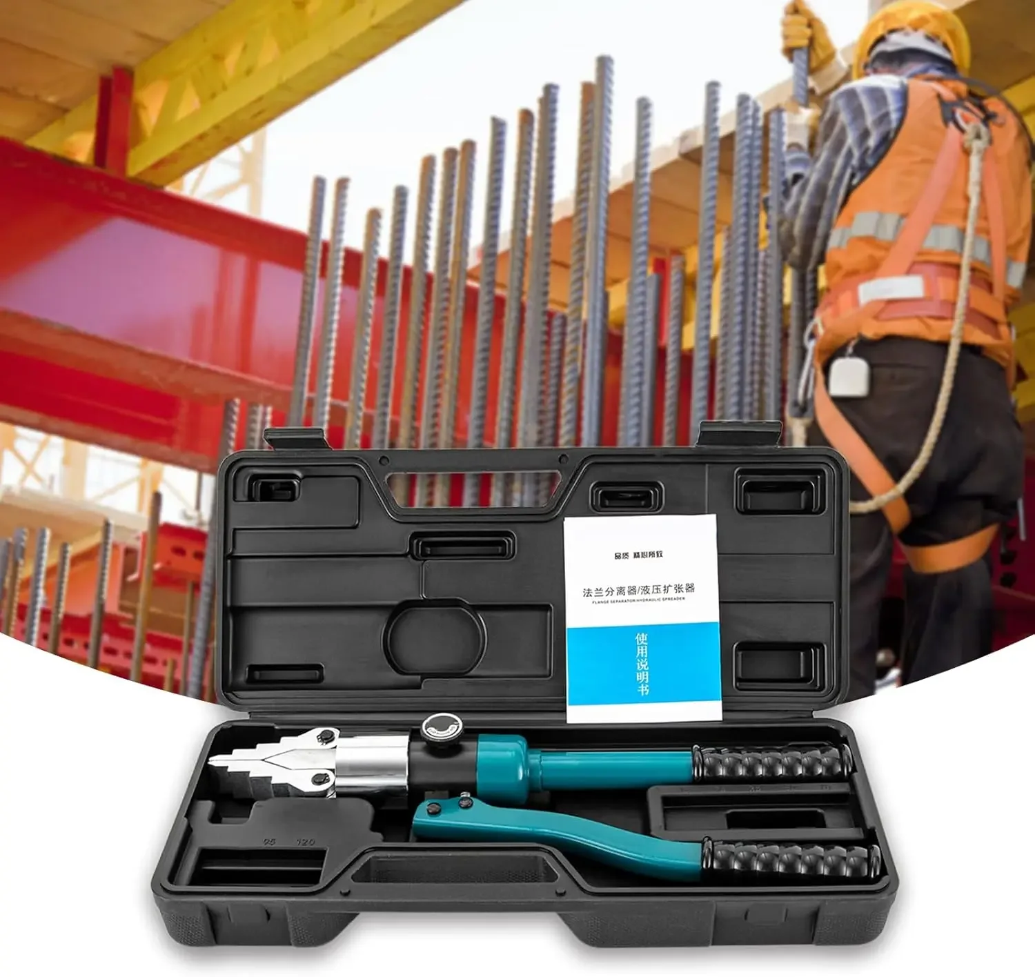 

(Синий) Портативный интегрированный гидравлический расширитель фланцев 30 мм, ручной гидравлический расширитель для ремонта трубопроводов