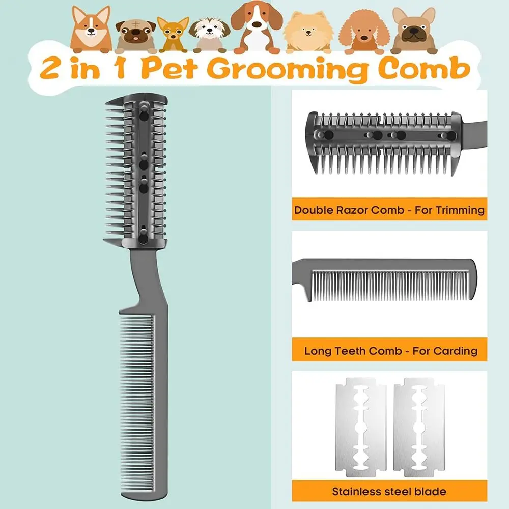 Accessories Cleaning Brush Dogs Razor Comb Universal Safe Pet Hair Cutter Durable Dog Grooming Comb