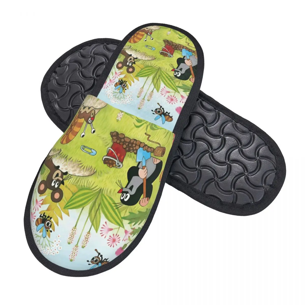 Custom The Little Mole Comfort Scuff Memory Foam Slippers Women Krtek Cartoon Hotel House Shoes