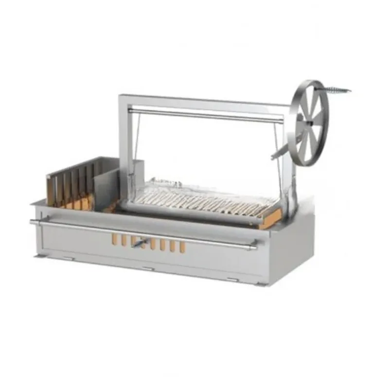 

Argentinian adjustable height stainless steel grill Built-in brick grill cooking