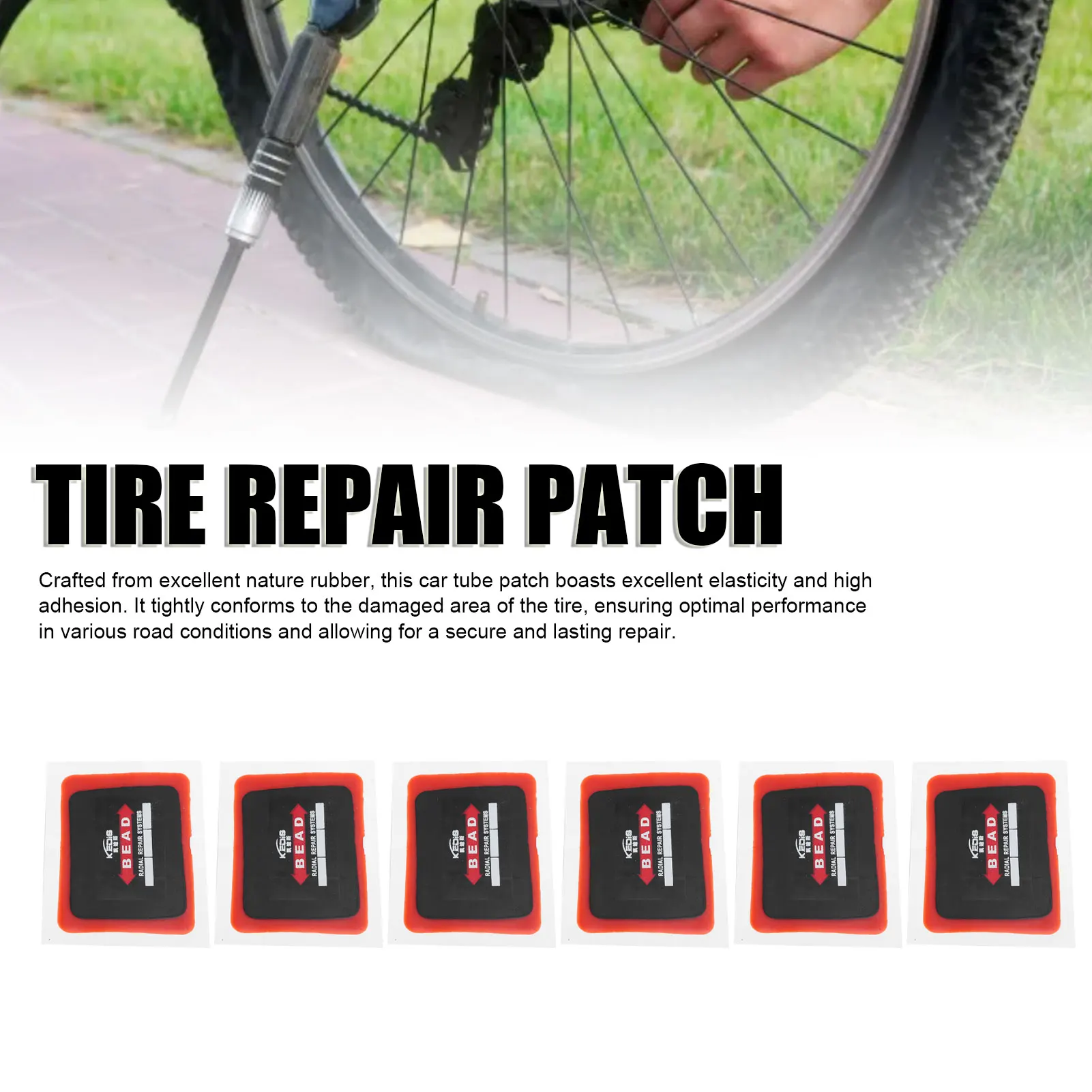 

20 шт. заплата для ремонта шин 55x75 мм, сильная адгезия, легкое использование, прочная утолщенная резиновая заплата для ремонта проколов автомобиля для циклов