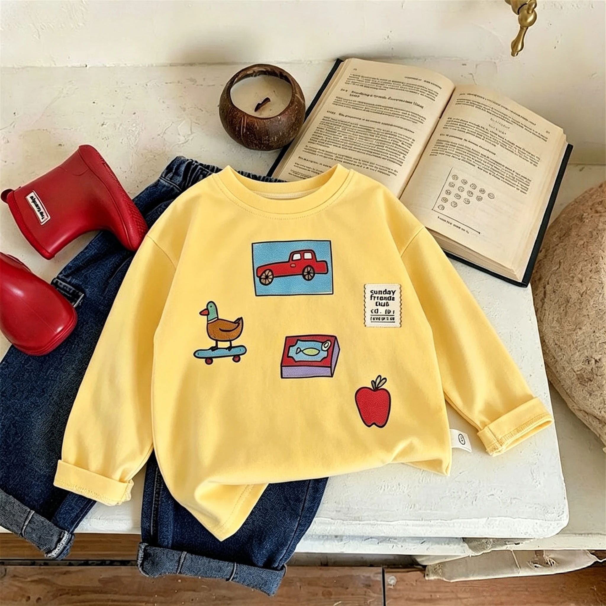 Frühling Herbst Kinderkleidung Langarm-T-Shirt mit Cartoon-Druck Modisches Beliebtes Kinder-Freizeit-Unterhemd Oberteil Mädchen-Bluse – Detail 7