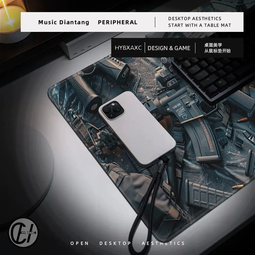 Gun parts assembly Large Mouse Pad XXL Desk Mat Non-Slip Rubber Base Gaming Keyboard and Mouse Stitched Edges for Home and game