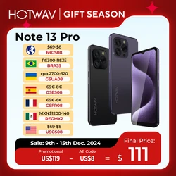 [World Premiere] HOTWAV Note 13 Pro Smartphone 6.6'' HD+ Android 13 16GB+256GB Octa-Core Mobile Phone 50MP 5160mAh Cellphone