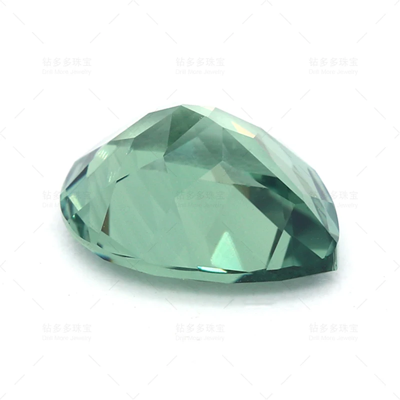 Popular lab-grown sapphire pear green gemstones for DIY jewelry making bracelets optional AGL certificate