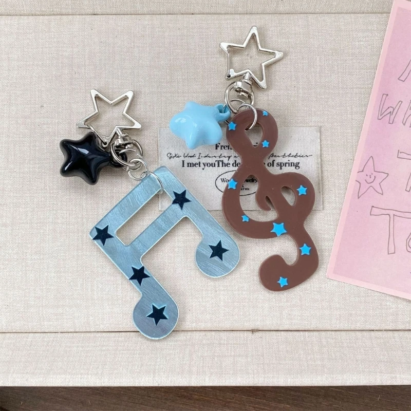Acrylic Music Symbol Keychain With Alloy Detail Waterproof For Keys Bag Or Gift 10CD