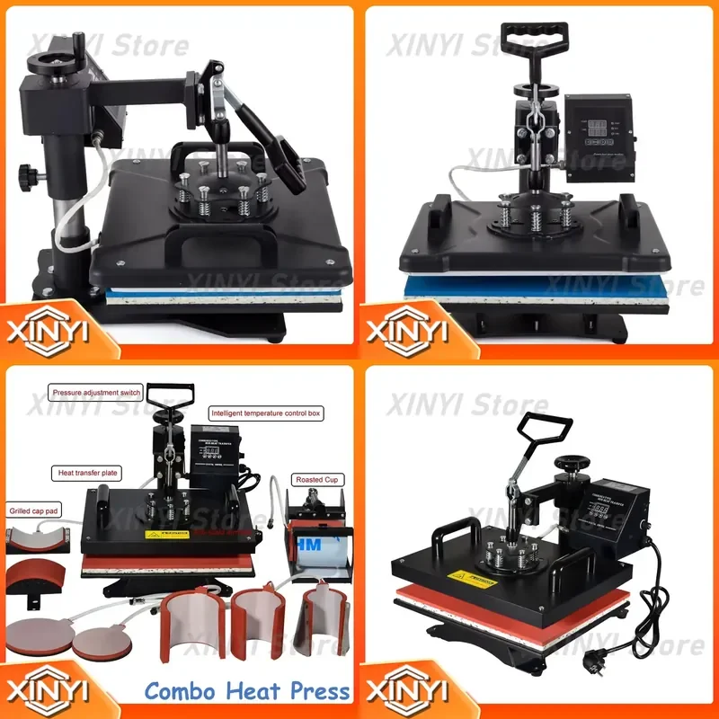 8 in 1 Combo Heat Press Machine for Sublimation Printing on Plate Mug Cap T Shirt Phone Case