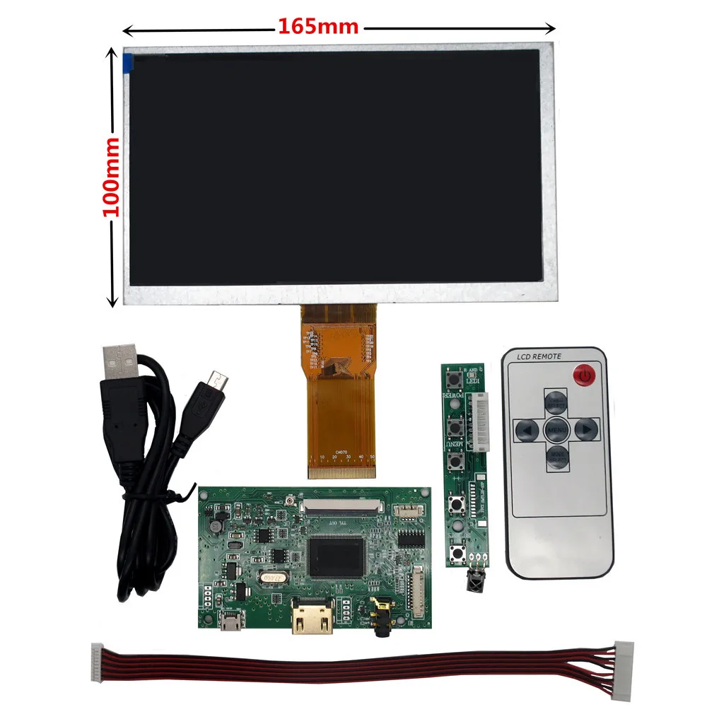 Imagem -03 - Polegada 1024*600 Hdmi-display Lcd de Tela Compatível com Placa de Motorista Monitor para Raspberry pi b Mais Banana Laranja pi Computador 7