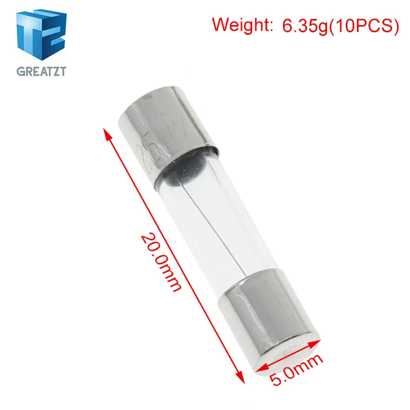TZT 10PCS 5x20mm Fast Blow Glass Tube-Fuses 0.25A 0.5A 1A 1.5A 2A 2.5A 3A 3.15A 4A 5A 6A 7A 8A 10A 15A 20A 25A 30A 250V 5*20mm image 2