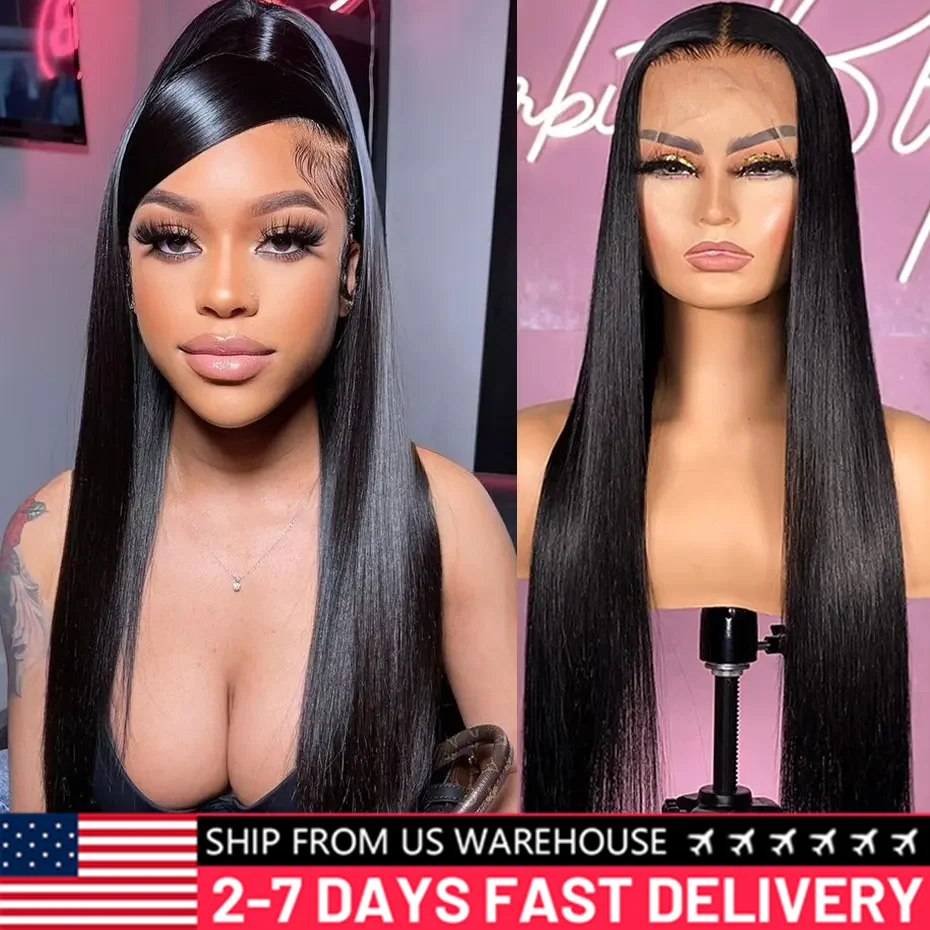 Straight 13x6 HD Lace Frontal Human Hair Wig Brazilian Lace Front Wigs For Women Preplucked Glueless Human Hair Wigs 100% 30Inch