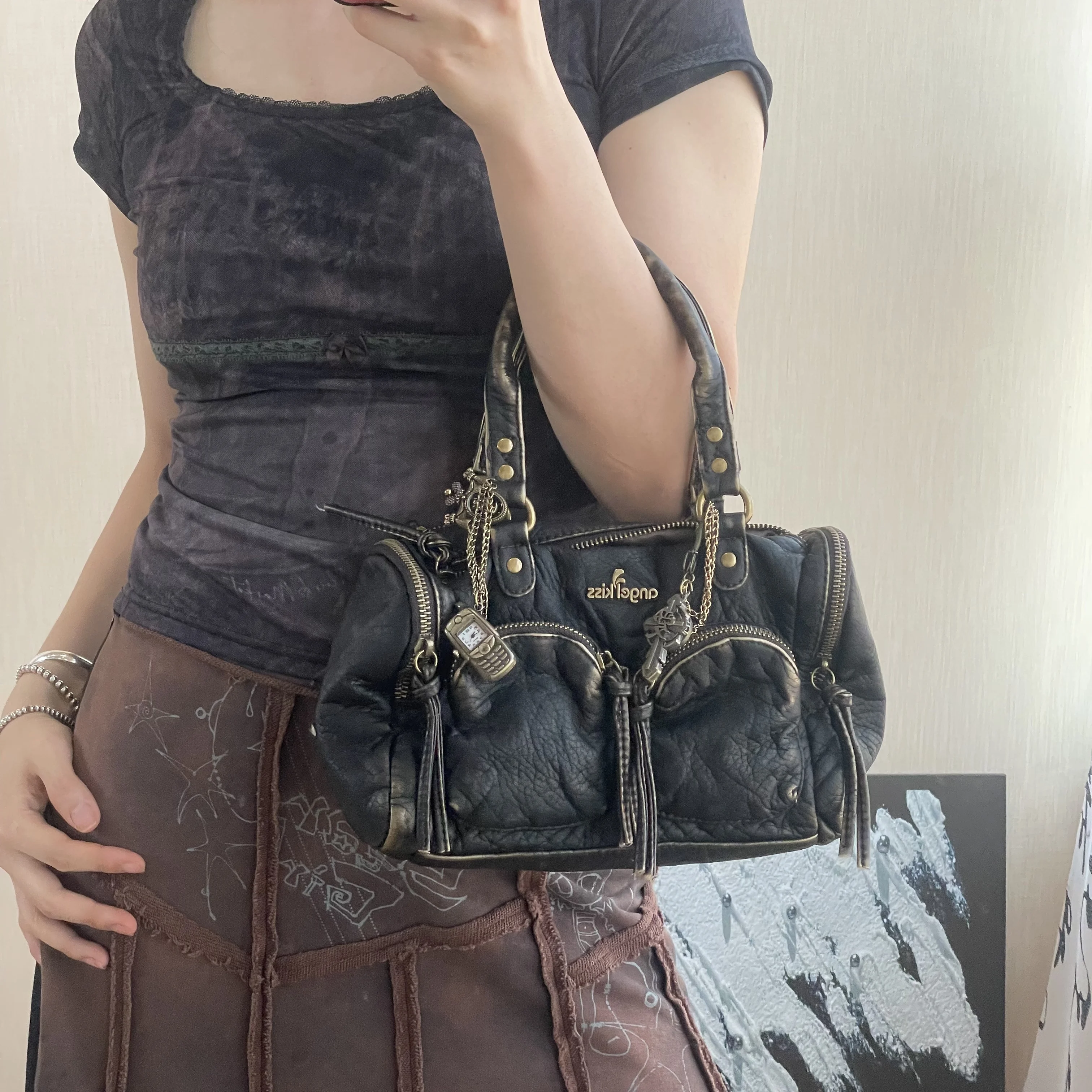 الأصلي مصمم العلامة التجارية الرجعية الساخن فتاة باليد الكتف Crossbody وسادة أكياس للنساء الساخن بيع