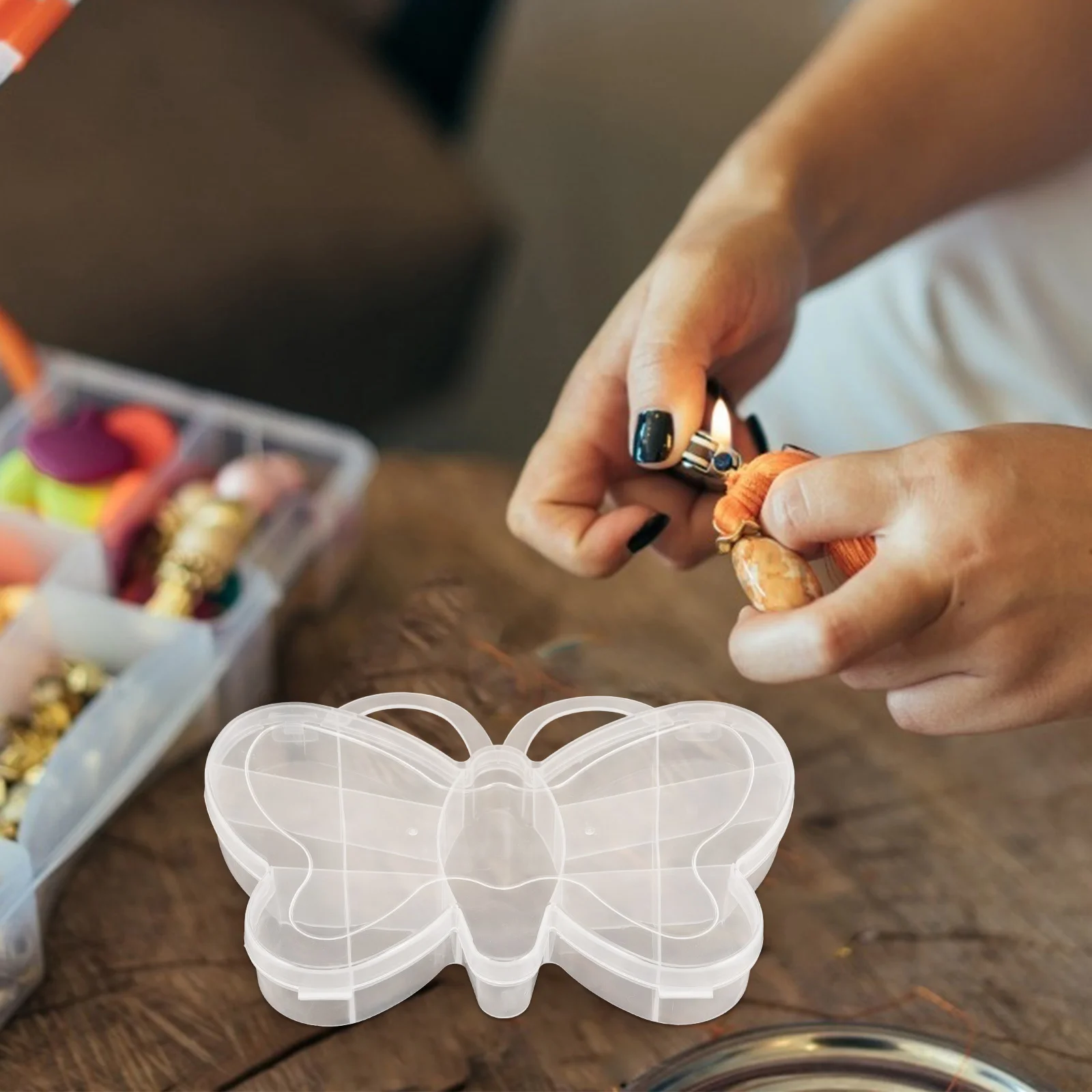 

3 Pcs Butterfly Shaped Storage Boxes Transparent Beads Jewelry ganizer Small Parts Container Craft Supplies Storage Solutions