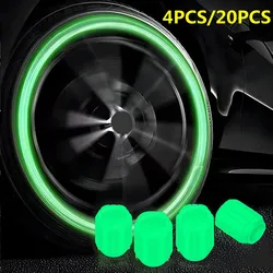 4Pc/20Pcs Luminous Tire Valve Caps Car Motorcycle Glowing Valve Cover Tire Wheel Hub Styling Shiny Tyre Cap Tool Car Accessories