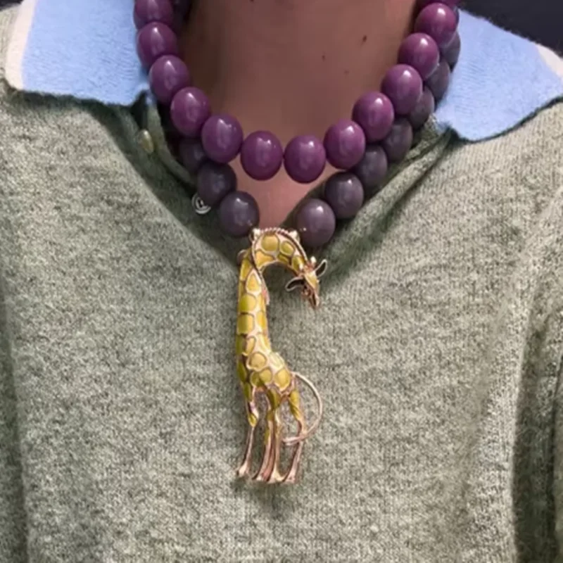 

Новое стильное ожерелье с бусинами в виде жирафов, колье-чокер с подвеской-жирафом для женщин, новые ювелирные украшения для вечеринок