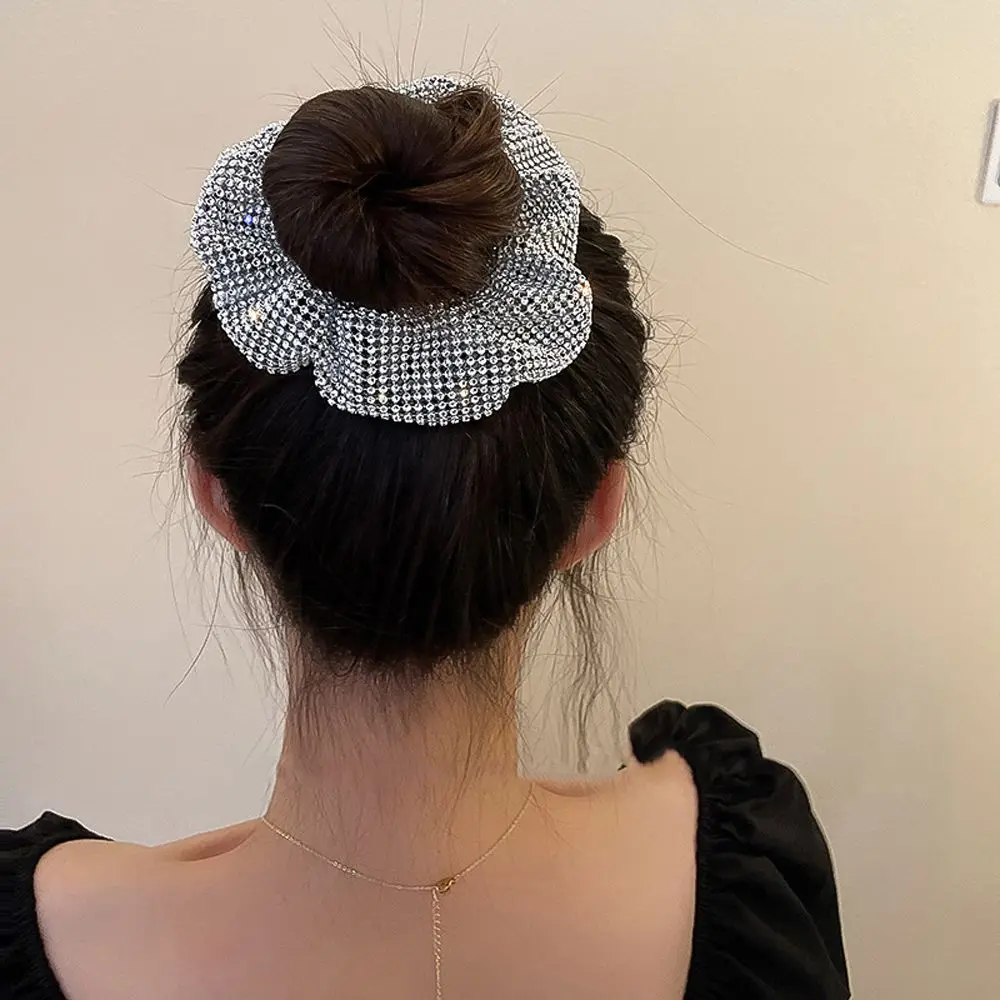 

Large Sweet Women Hair Accessories Rhinestone Ponytail Holder Hair Ties Hair Ropes Women Hair Bands Korean Style Scrunchies
