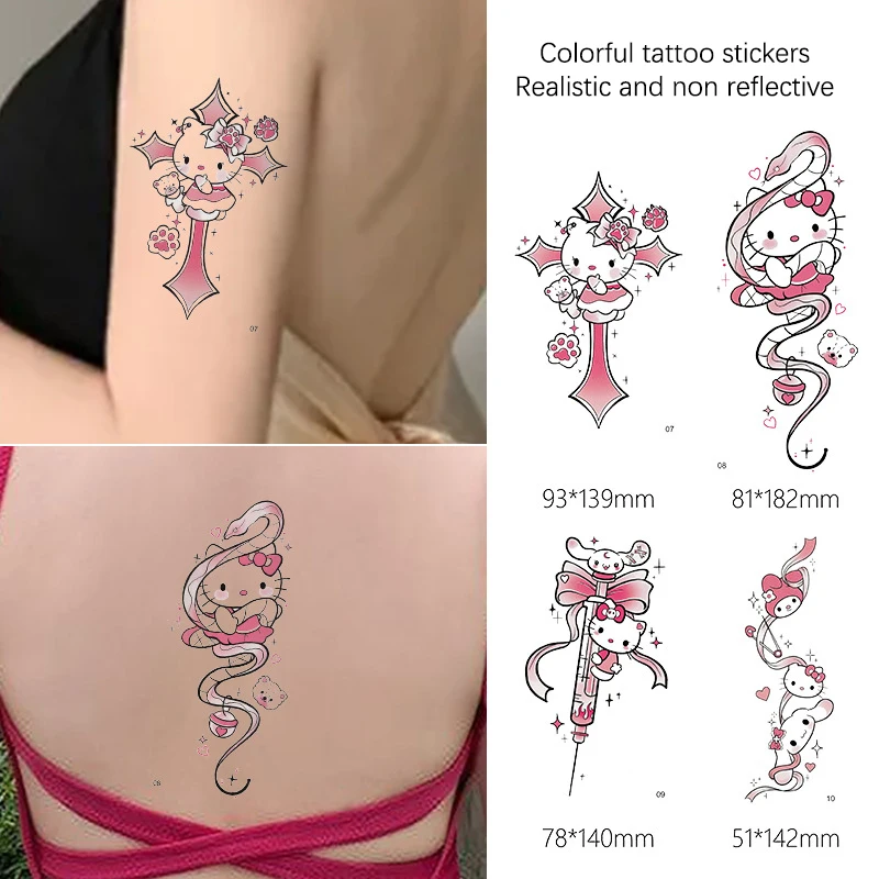 

5pcs Sanrio Cartoon Characters Kawaii Hello Kitty Kt Cat Children Temporary Tattoos Sticker Waterproof Tattooing Toys Kids Gifts