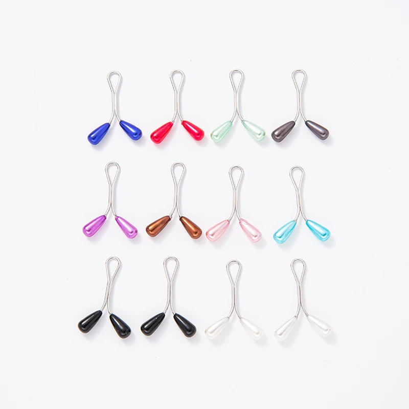 12pcs/lot Water Droplet Hijab Clip Headscarf Shawl Scarf Veil Clips Pin Fixed Straps Anti Slip Brooch