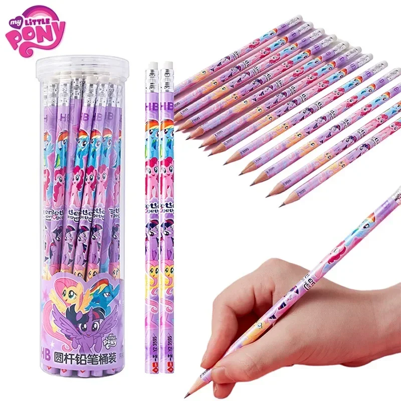 

30Pcs My Little Pony Pencils for Girls Kawaii Pinkie Pie Stationery Pens Cartoon HB Writing Pen with Eraser Kids School Supplies