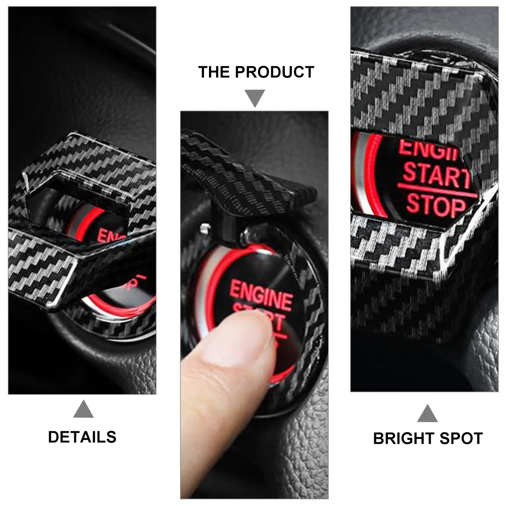 

Start Button Cover Ring ABS Push Protection Car Interior Non Destructive Installation Smooth Surface Long Life Decorative Grade