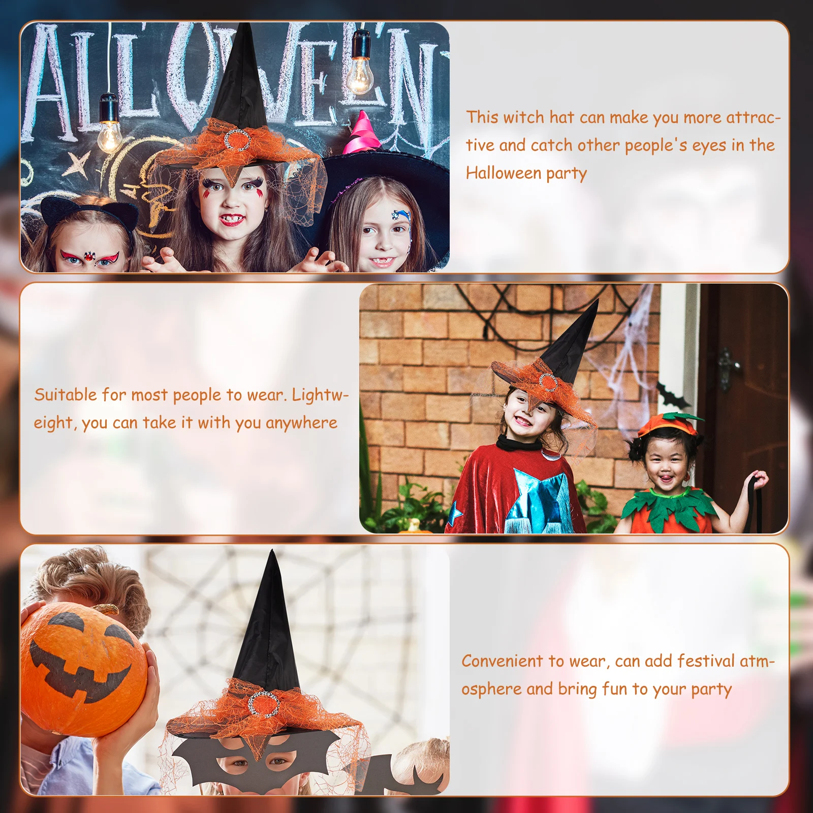 

2Pcs Witch Halloween Costume Accessories for Durable Halloween Witch Hat Party Decorations Cosplay Props