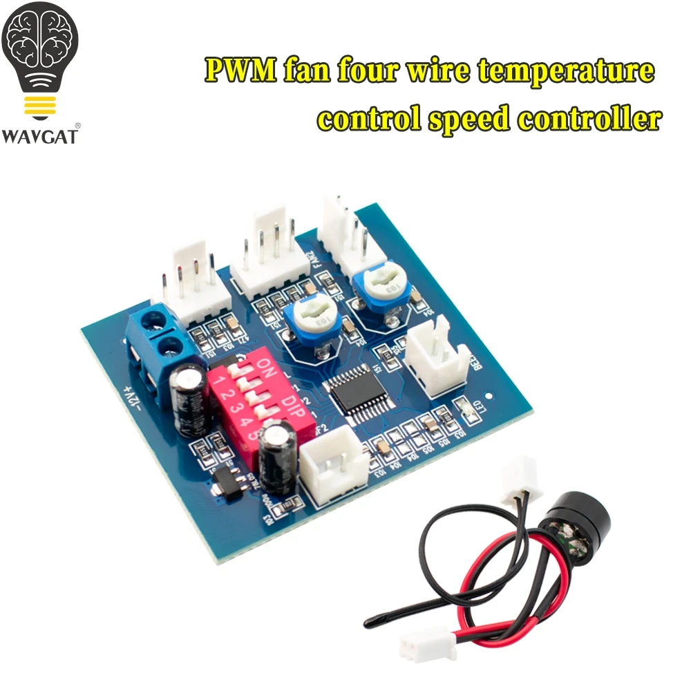 Computer cooling 4wire PWM fan automatic temperature control speed regulator module 1 Temperature control 2 manual stop alarm