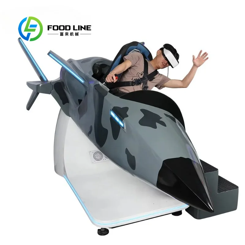 Customize Motion Platform VR 360 Degree Full Motion Flight Game Cockpit Aircraft Controller Simulator Cabin Indoor Shopping Mall