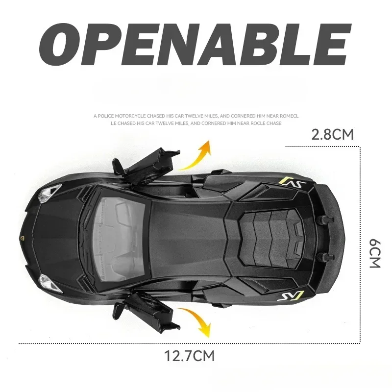 1: 36 Lamborghini LP750-4 alloy sports car model racing car return sound and light collection ornaments