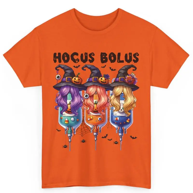 تي شيرت Hocus Bolus فخور للممرضات والطبيب للهالوين الساحرات القطنية #1