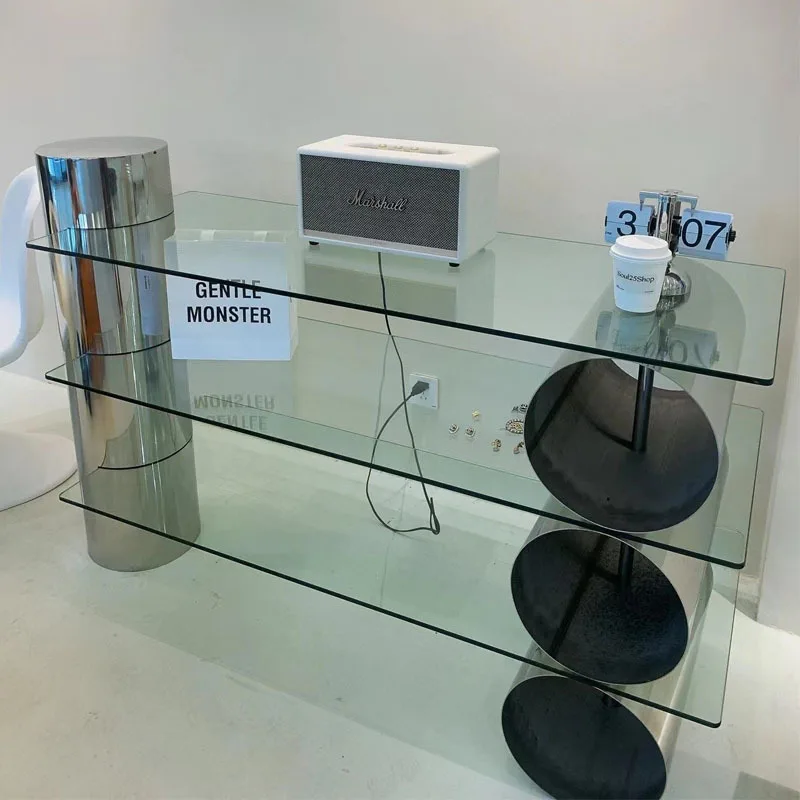 HYS clothing store glass Zhongdao water platform floor-to-ceiling multi-layer buyer store jewelry shelf shoe bag store display