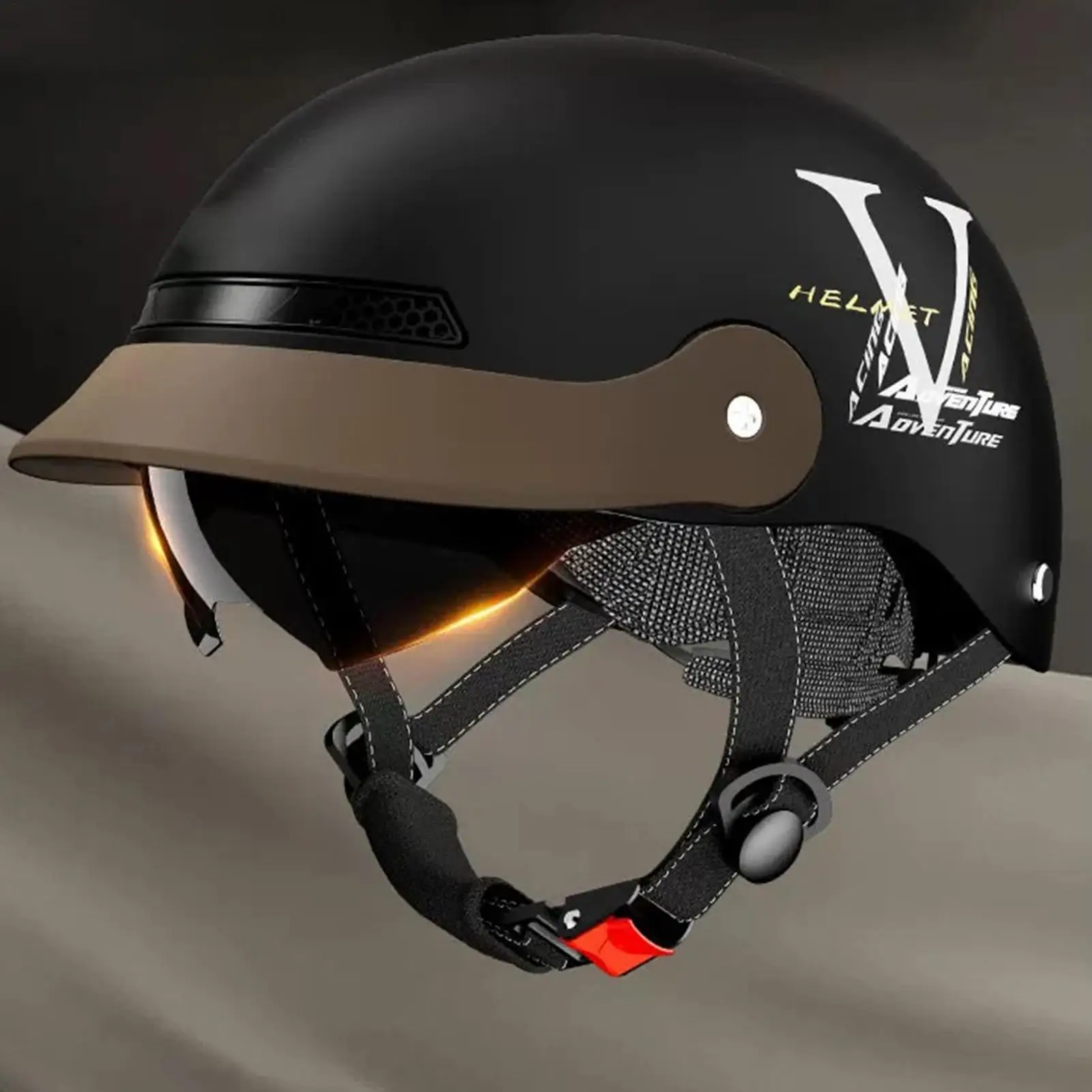 Motorcycle Half Helmet Sun Visor Skateboard Helmet Protective Head Gear Quick Released For Cycling Skateboard ATV Motorcycle