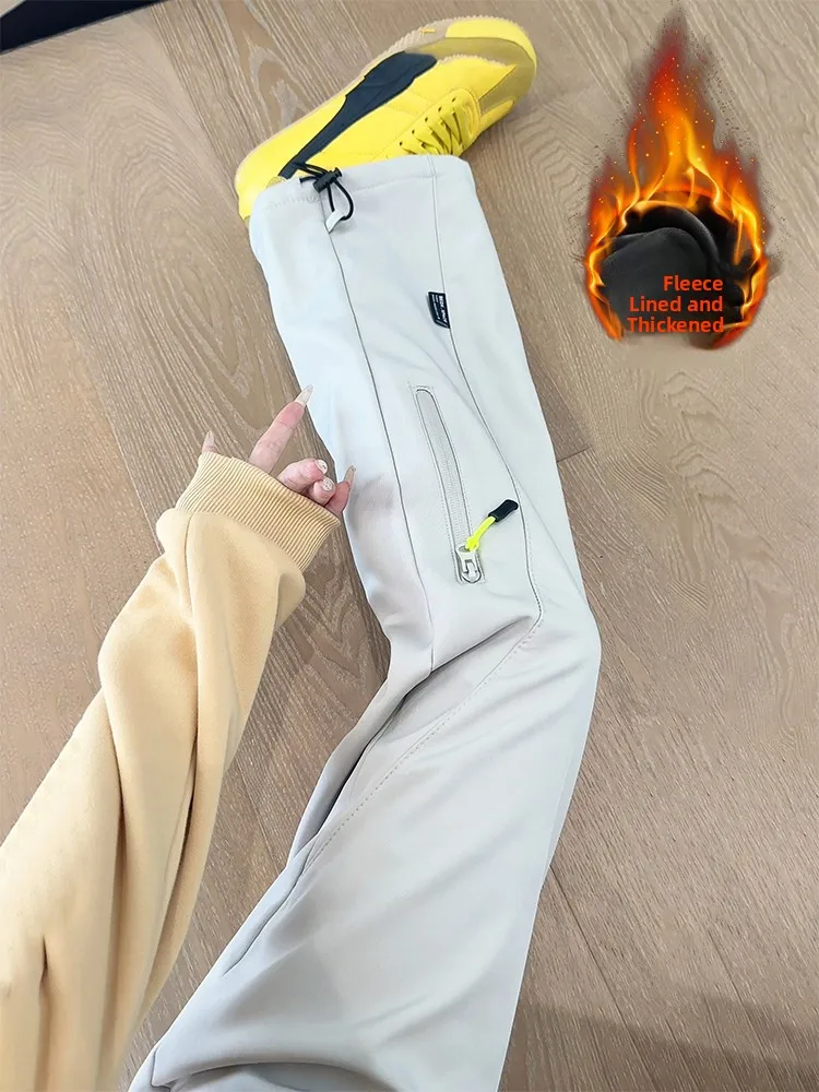 

Зимние флисовые брюки для мужчин: водонепроницаемые, ветрозащитные, для активного отдыха, альпинизма и работы, прямые, повседневные