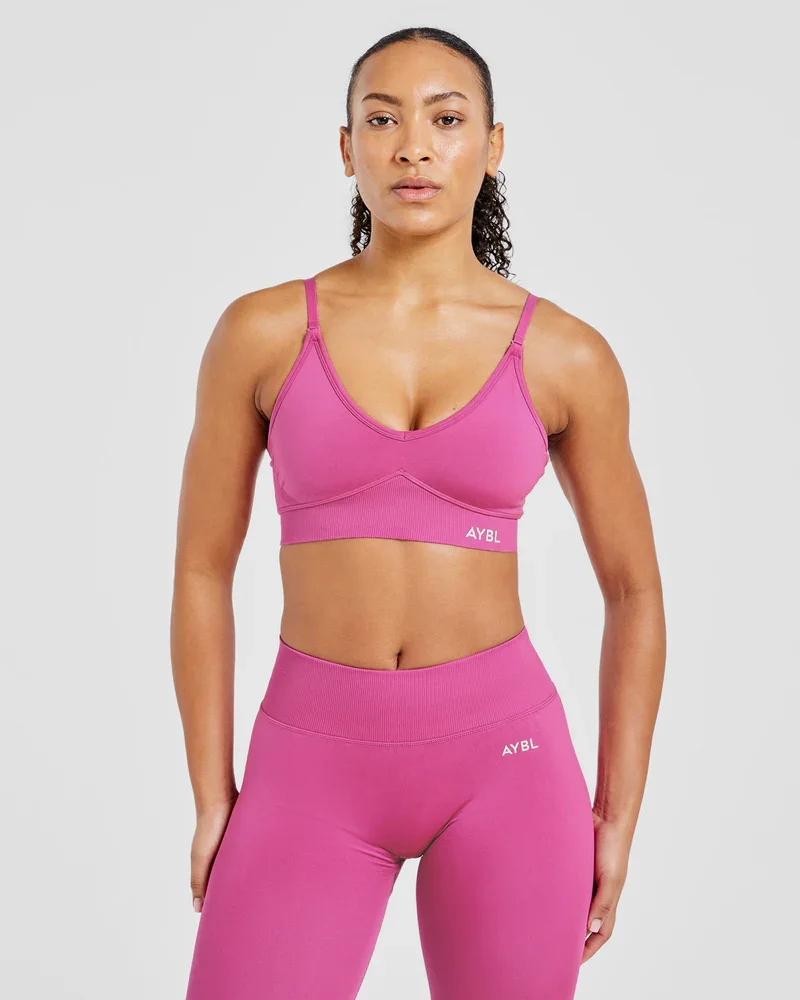 Marken-Sport-Yoga-BH für Damen, nahtloses Oberteil mit offenem Rücken, leicht formende Activewear, schweißableitendes und rutschfestes Material. – Detail 7