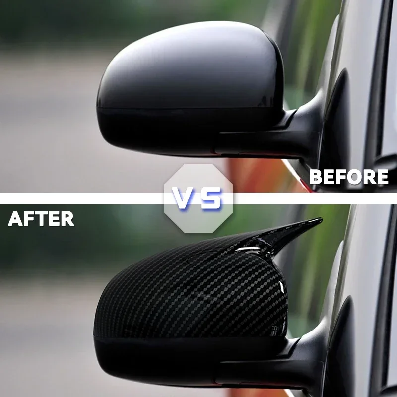 Glossy Black 1 Pair Car Side Wing Mirror Cover Caps For Skoda Fabia 2008-2014 Rearview Mirror Cover Shell Case Trim Add on