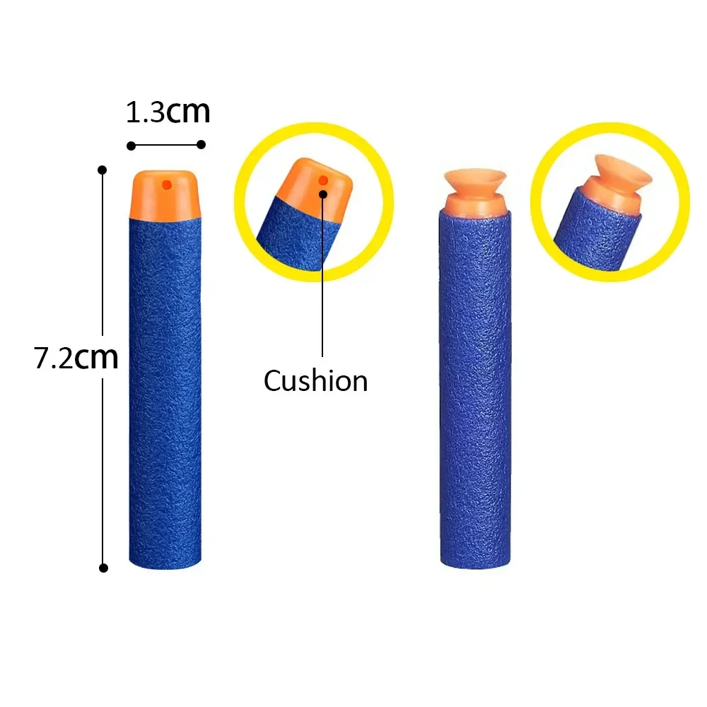 100Pcs 7.2cm EVA Soft Bullets For Balas Hollow Hole Head Refill Darts Outdoor Toy Boys Gun For Series Blasters Children