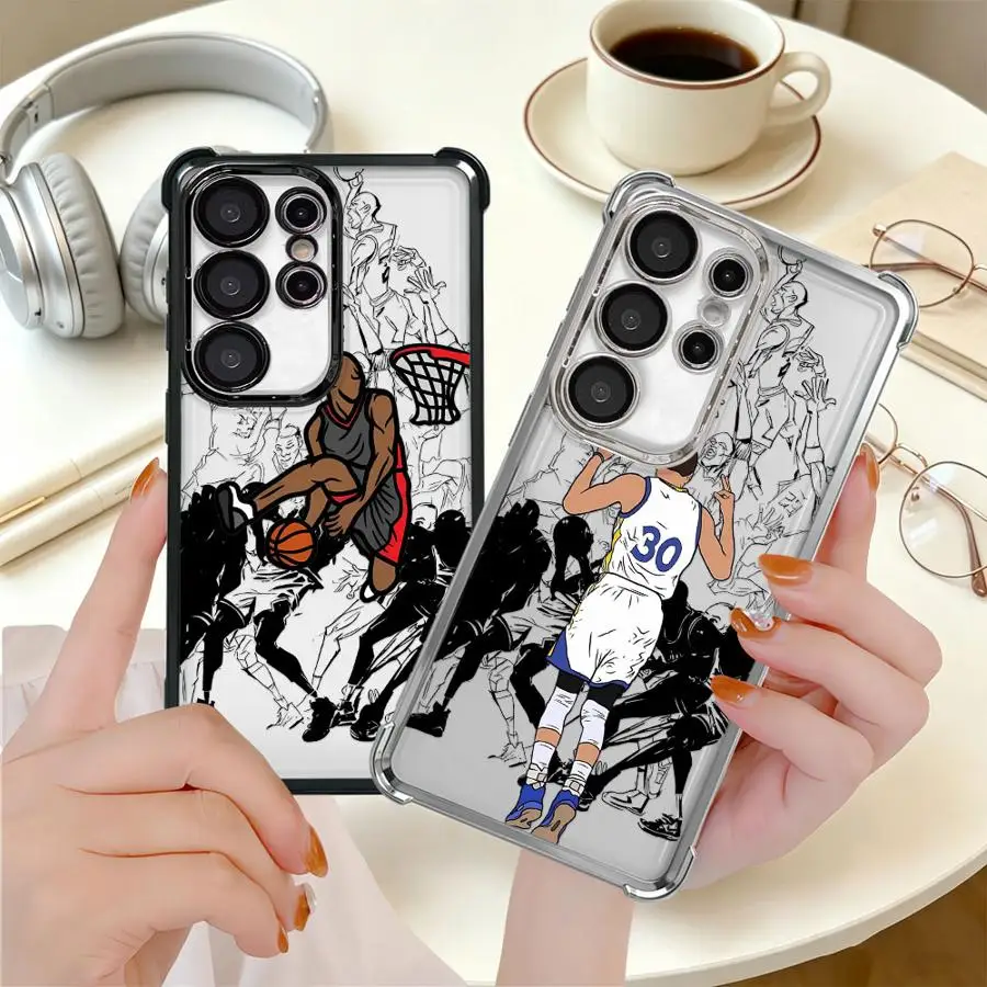 Phone Cover Case for Samsung Galaxy S26 Ultra S24Ultra S22 Ultra S20 FE S23 S24 S25 Edge S21 Plus S25Ultra Basketball Star Cool