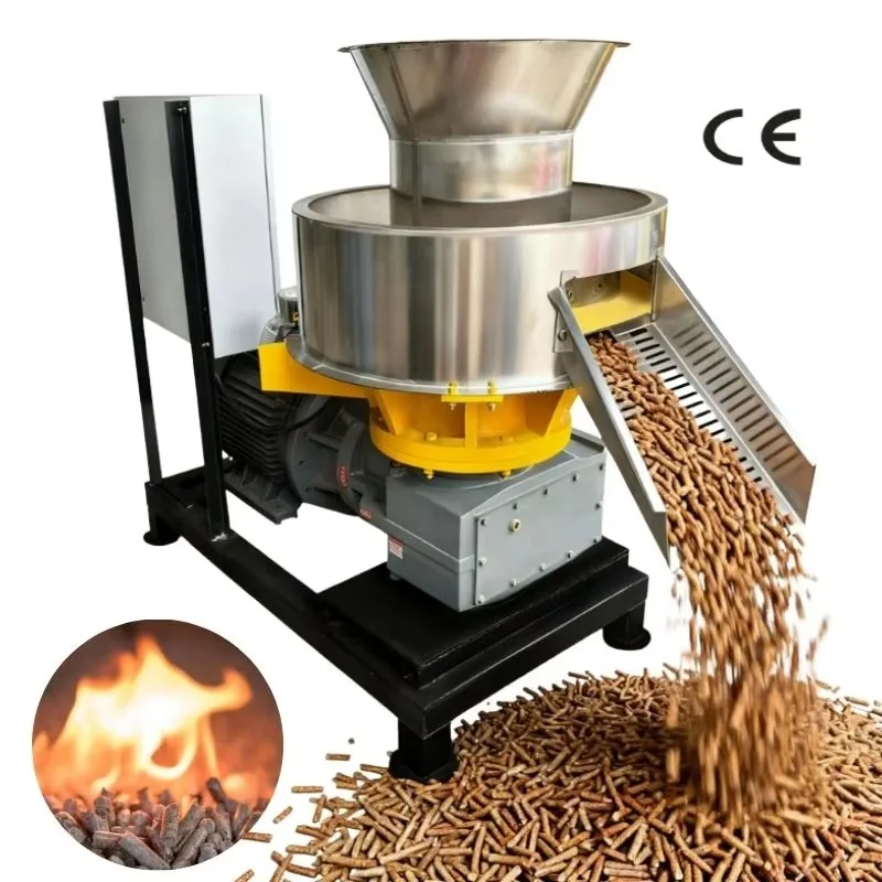Ring Die Biomass Wood Pellet Machine 600-1000kg/h 6-12mm Pellet Diameter for Wood Chips Rice Husks Straw Corn Cobs Stalks