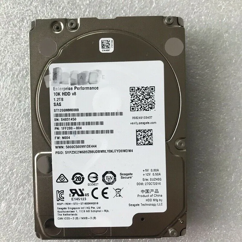 

For ST1200MM0088 Seagate 1.2TB 10K RPM 12Gb/s 2.5" SAS Hard Drive (ST1200MM0088)