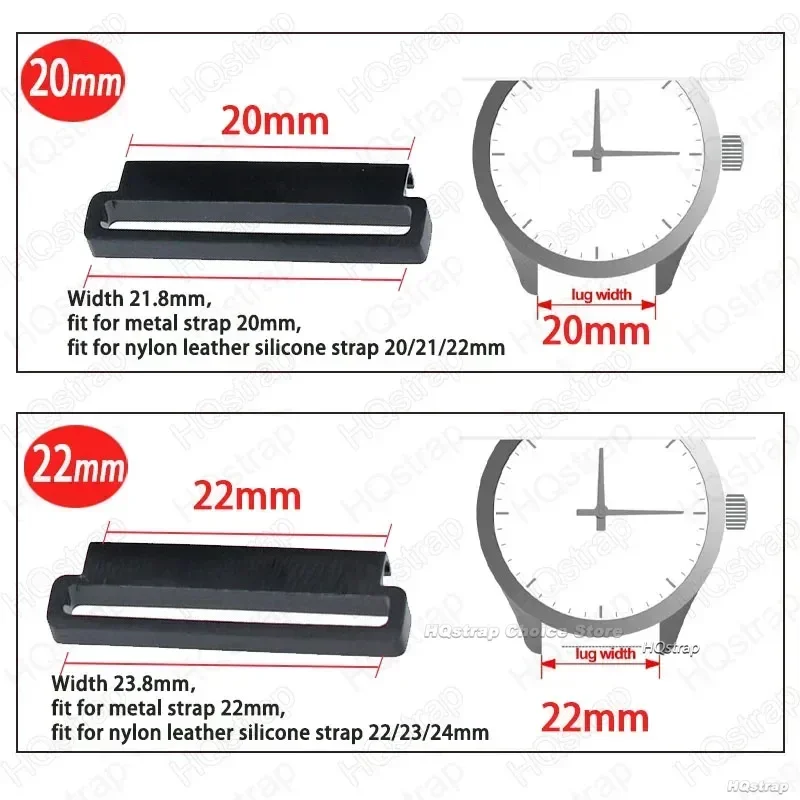 1 Pair Stainless Steel Connector 22mm 20mm Quick Release Metal Adapter Watches Repair Tool Accessories Silver Black with Tool