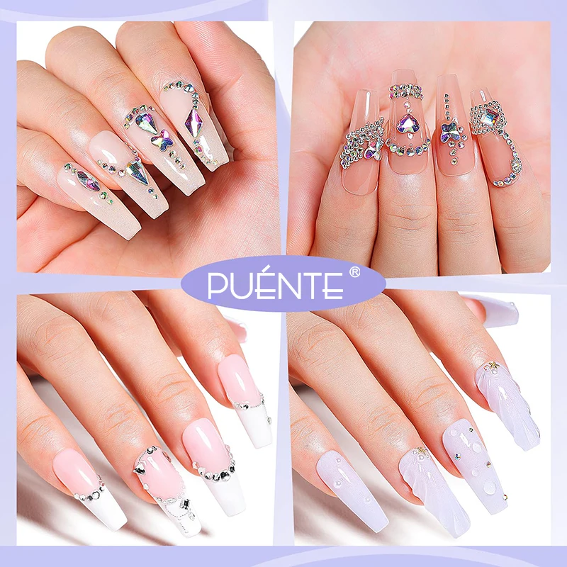 PUENTE مسمار حجر الراين الغراء سوبر لزجة الأحجار الكريمة حافة ختم جيل للأظافر لتشكيل ثلاثية الأبعاد مسمار الفن الديكور نقع قبالة UV هلام الورنيش