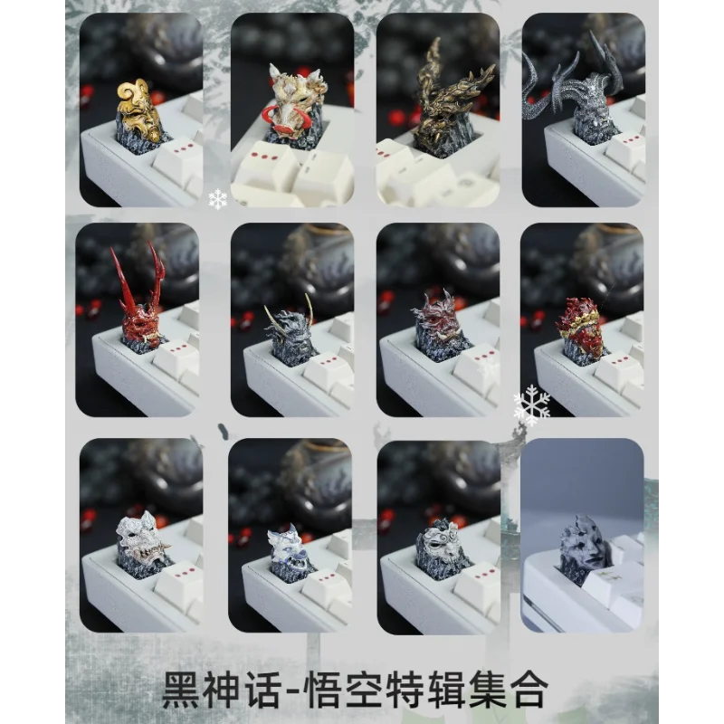 Black Myth: Wukong Keycap Resin Game Peripherals Anime Key Cap Zhu Bajie 3D Creative Handmade Personalize Keyboards Accessories